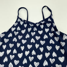 Load image into Gallery viewer, Girls H&amp;M, navy swim one-piece, hearts, GUC, size 7-8,  