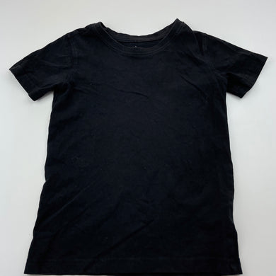 Boys Anko, black cotton t-shirt / top, GUC, size 4,  