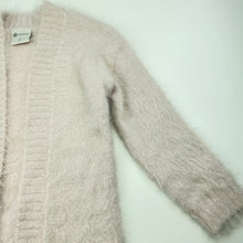 Load image into Gallery viewer, Girls B Collection, soft feel fluffy long cardigan, L: 45cm, EUC, size 3,  