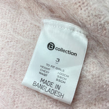 Load image into Gallery viewer, Girls B Collection, soft feel fluffy long cardigan, L: 45cm, EUC, size 3,  
