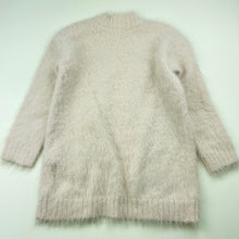Load image into Gallery viewer, Girls B Collection, soft feel fluffy long cardigan, L: 45cm, EUC, size 3,  