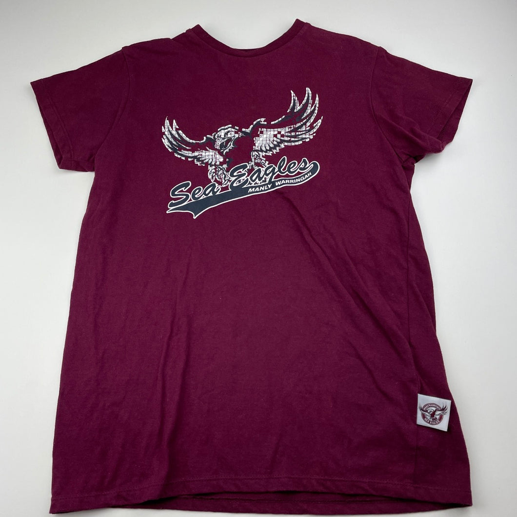 unisex Team NRL, Manly Sea Eagles cotton t-shirt / top, GUC, size 10,  