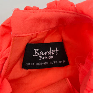 Girls Bardot Junior, cotton lined lightweight party dress, FUC, size 0, L: 40cm