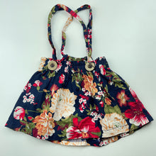 Load image into Gallery viewer, Girls TOOTS, floral cotton suspender skirt, elasticated, EUC, size 000,  