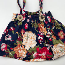 Load image into Gallery viewer, Girls TOOTS, floral cotton suspender skirt, elasticated, EUC, size 000,  