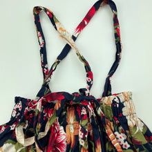 Load image into Gallery viewer, Girls TOOTS, floral cotton suspender skirt, elasticated, EUC, size 000,  