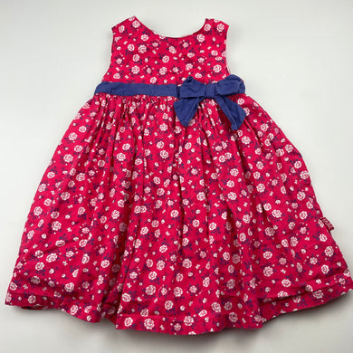 Girls Pumpkin Patch, lined floral cotton party dress, GUC, size 1, L: 45cm