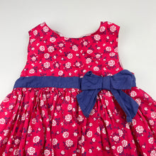Load image into Gallery viewer, Girls Pumpkin Patch, lined floral cotton party dress, GUC, size 1, L: 45cm