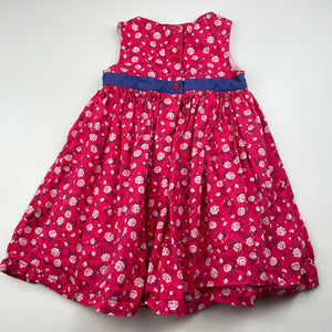 Girls Pumpkin Patch, lined floral cotton party dress, GUC, size 1, L: 45cm