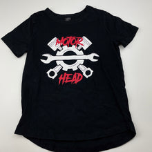 Load image into Gallery viewer, Boys CB, black cotton t-shirt / top, motor head, EUC, size 6,  