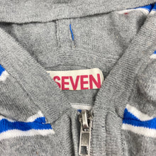 Load image into Gallery viewer, Boys Cotton On, lightweight knitted cotton zip hoodie sweater, light marks back of sleeves, FUC, size 7,  
