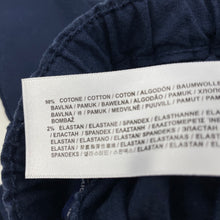 Load image into Gallery viewer, Boys Original Marines, navy stretch cotton pants, elasticated, Inside leg: 24cm, GUC, size 12 months,  