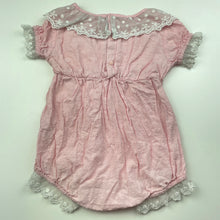 Load image into Gallery viewer, Girls SHEIN, lace trim lightweight cotton romper, GUC, size 0,  