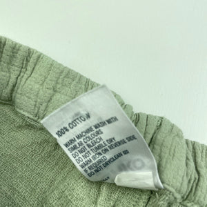 Girls Anko, sage crinkle cotton shorts, elasticated, GUC, size 00,  