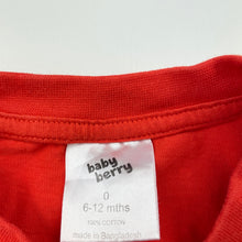 Load image into Gallery viewer, Girls Baby Berry, orange cotton t-shirt / top, GUC, size 0,  