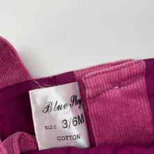 Load image into Gallery viewer, Girls Blue Sky, lined embroidered corduroy cotton overalls dress, EUC, size 00, L: 36cm