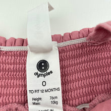 Load image into Gallery viewer, Girls Dymples, tiered crinkle cotton summer dress, GUC, size 0, L: 39cm