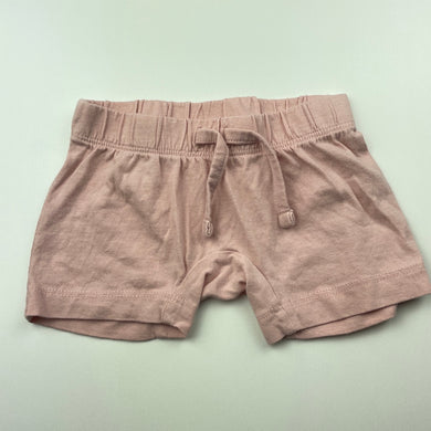 Girls Anko, pink lightweight cotton shorts, elasticated, EUC, size 00,  