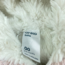 Load image into Gallery viewer, Girls Anko, thick fleece lined knitted cotton hooded cardigan, GUC, size 00,  