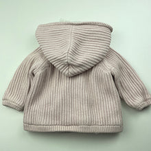 Load image into Gallery viewer, Girls Anko, thick fleece lined knitted cotton hooded cardigan, GUC, size 00,  