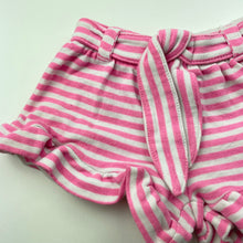 Load image into Gallery viewer, Girls Kids &amp; Co, pink &amp; white stripe shorts, elasticated, FUC, size 00,  