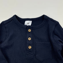 Load image into Gallery viewer, Boys Target, navy ribbed long sleeve henley top, EUC, size 1,  