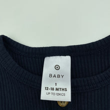 Load image into Gallery viewer, Boys Target, navy ribbed long sleeve henley top, EUC, size 1,  