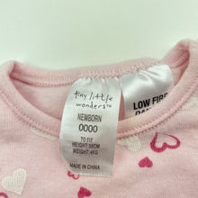 Load image into Gallery viewer, Girls Tiny Little Wonders, pink cotton bodysuit / romper, GUC, size 0000,  
