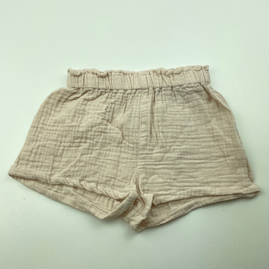 Girls Dymples, lightweight crinkle cotton shorts, elasticated, GUC, size 0,  