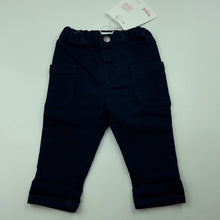 Load image into Gallery viewer, Boys Seed, navy stretchy cotton casual pants, elasticated, NEW, size 00,  