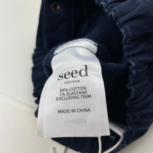 Load image into Gallery viewer, Boys Seed, navy stretchy cotton casual pants, elasticated, NEW, size 00,  
