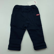 Load image into Gallery viewer, Boys Seed, navy stretchy cotton casual pants, elasticated, NEW, size 00,  