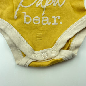 unisex Baby Berry, yellow cotton bodysuit / romper, GUC, size 0000,  