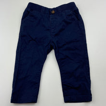 Load image into Gallery viewer, Boys Target, navy cotton chino pants, elasticated, EUC, size 0,  