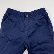 Load image into Gallery viewer, Boys Target, navy cotton chino pants, elasticated, EUC, size 0,  