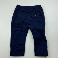 Load image into Gallery viewer, Boys Target, navy cotton chino pants, elasticated, EUC, size 0,  