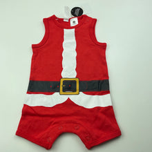Load image into Gallery viewer, unisex Dymples, cotton Christmas Santa romper, NEW, size 000,  