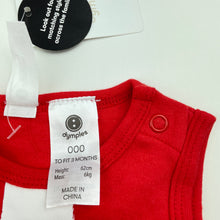 Load image into Gallery viewer, unisex Dymples, cotton Christmas Santa romper, NEW, size 000,  