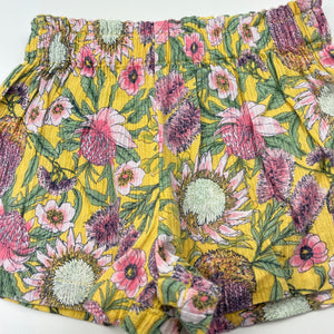 Girls Dymples, lightweight floral cotton shorts, elasticated, GUC, size 1,  
