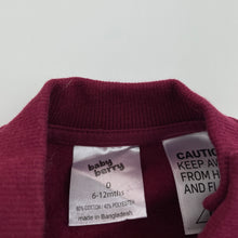 Load image into Gallery viewer, unisex Baby Berry, fleece lined winter romper, EUC, size 0,  