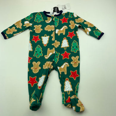 unisex Dymples, cotton Christmas zip coverall / romper, NEW, size 000,  