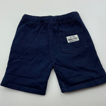 Load image into Gallery viewer, Boys Dymples, navy stretch cotton shorts, elasticated, EUC, size 1,  