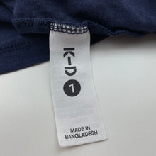 Load image into Gallery viewer, Boys KID, navy organic cotton t-shirt / top, GUC, size 1,  