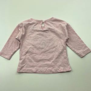 Girls Anko, pink marle long sleeve top, rainbow, EUC, size 00,  