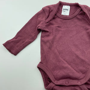 Girls Anko, pointelle cotton bodysuit / romper, GUC, size 0000,  