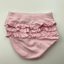 Load image into Gallery viewer, Girls Marquise, pink cotton ruffle bloomer / nappy cover, EUC, size 00,  