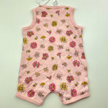 Load image into Gallery viewer, Girls Dymples, pink floral cotton romper, NEW, size 000,  
