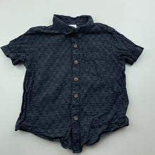 Load image into Gallery viewer, Boys H&amp;T, navy cotton short sleeve shirt, GUC, size 2,  