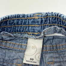 Load image into Gallery viewer, Boys Target, blue denim cargo shorts, elasticated, GUC, size 00,  