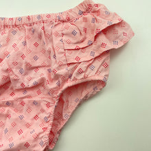 Load image into Gallery viewer, Girls purebaby, lightweight organic cotton ruffle bloomers / nappy cover, EUC, size 0,  